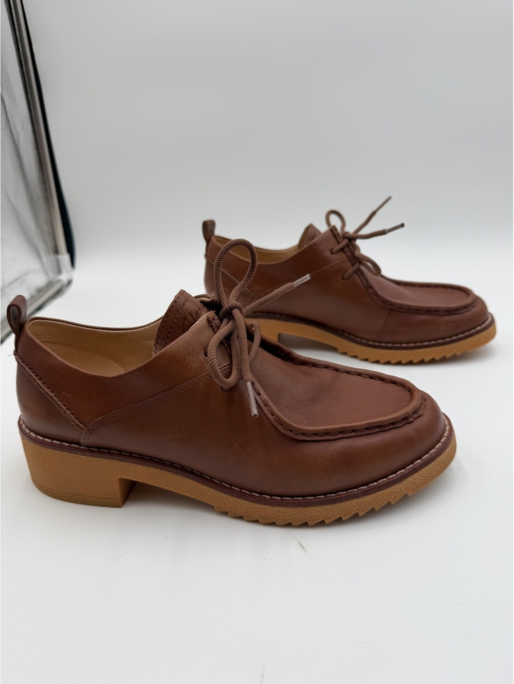 Clarks Eden Mid Lace brown leather shoes